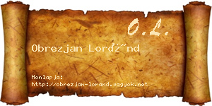 Obrezjan Loránd névjegykártya