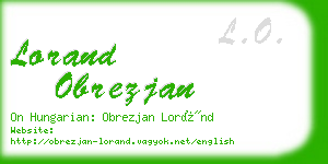 lorand obrezjan business card